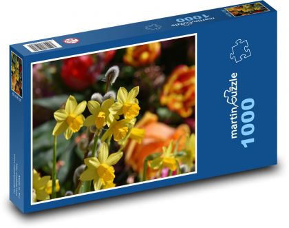 Narzissen - gelbe Blumen, Frühlingspflanzen - Puzzle - 1000 Teile