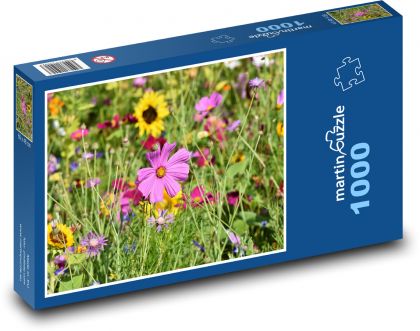 Květinová louka - luční kvítí, květy - Puzzle 1000 dílků, rozměr 60x46 cm