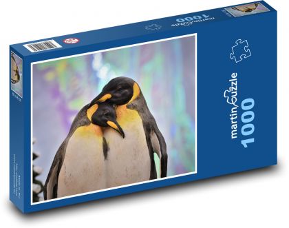 Zamilovaní tučňáci - pár, láska - Puzzle 1000 dílků, rozměr 60x46 cm