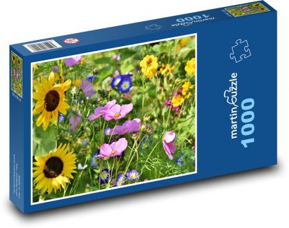 Divoké kvety - lúka, záhrada - Puzzle 1000 dielikov, rozmer 60x46 cm