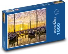 Přístav - lodě, jachty Puzzle 1000 dílků - 60 x 46 cm