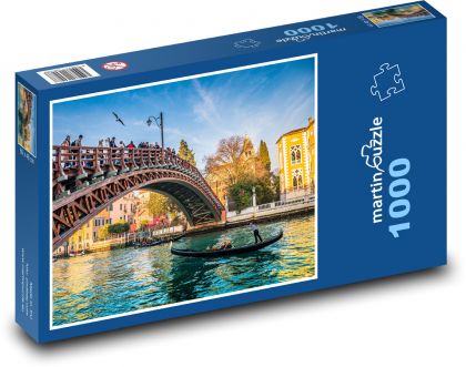 Wenecja - drewniany most - Puzzle 1000 elementów, rozmiar 60x46 cm