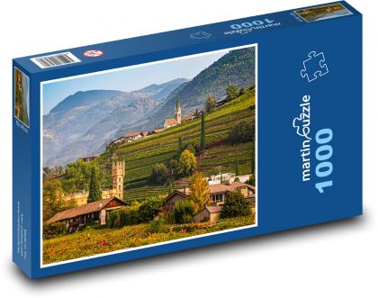 Itálie - vinice, Bolzano - Puzzle 1000 dílků, rozměr 60x46 cm