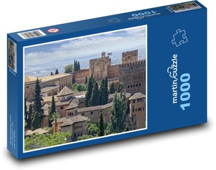 Španělsko, Andalusie, Granada, Alhambra, pevnost - Puzzle 1000 dílků, rozměr 60x46 cm