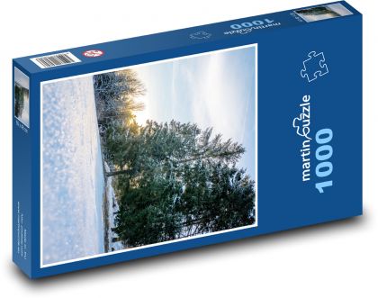 Zimný les - sneh, zima - Puzzle 1000 dielikov, rozmer 60x46 cm