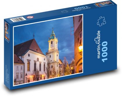 Noční Bratislava - Slovensko, město - Puzzle 1000 dílků, rozměr 60x46 cm
