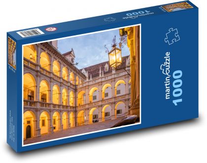 Graz - budova, osvětlení - Puzzle 1000 dílků, rozměr 60x46 cm