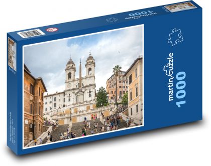 Řím - Itálie, schody - Puzzle 1000 dílků, rozměr 60x46 cm