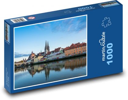 Regensburg - most cez rieku, Dunaj - Puzzle 1000 dielikov, rozmer 60x46 cm