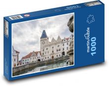 Tábor - kašna, Česká republika Puzzle 1000 dílků - 60 x 46 cm