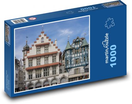 Švýcarsko - Evropa, domy - Puzzle 1000 dílků, rozměr 60x46 cm