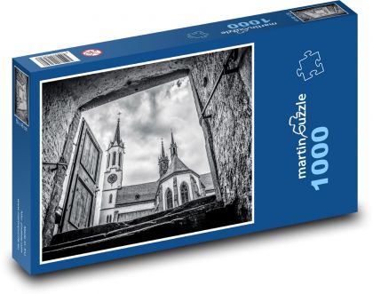 Kláštor - kostolná veža, história - Puzzle 1000 dielikov, rozmer 60x46 cm