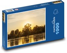 Sunset - twilight, river Puzzle 1000 pieces - 60 x 46 cm 