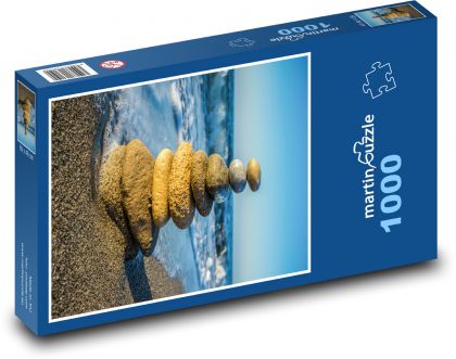 Pláž - kameny, moře - Puzzle 1000 dílků, rozměr 60x46 cm
