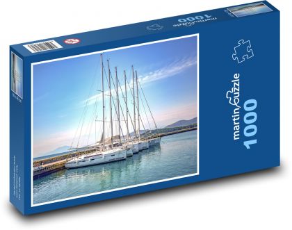 Lodě - plachetnice, přístav - puzzle 1000 dílků