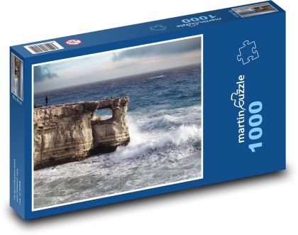 Urwisko - fale na wybrzeżu, morze - Puzzle 1000 elementów, rozmiar 60x46 cm