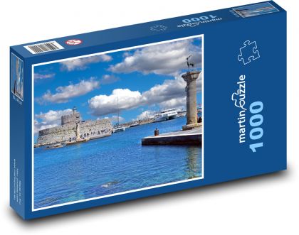 Hrad - moře, maják - Puzzle 1000 dílků, rozměr 60x46 cm