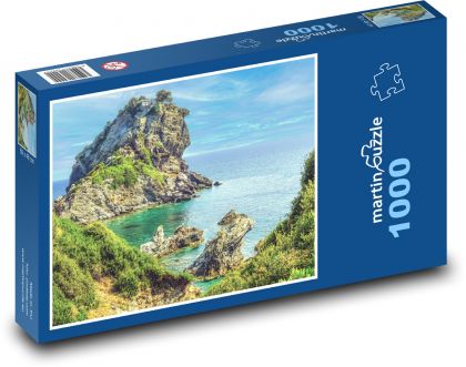 Ostrov v moři - pobřeží, skály - Puzzle 1000 dílků, rozměr 60x46 cm
