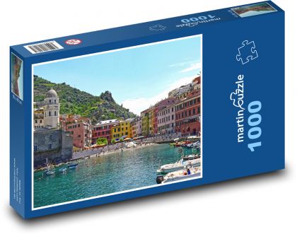 Vernazza - Itálie, budovy - Puzzle 1000 dílků, rozměr 60x46 cm