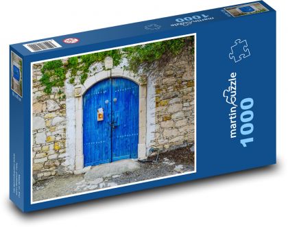 Modré dveře - vstup, tradiční chod  - Puzzle 1000 dílků, rozměr 60x46 cm