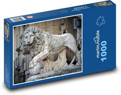 Socha lva - náměsí Piazza Della Signoria, Itálie - Puzzle 1000 dílků, rozměr 60x46 cm