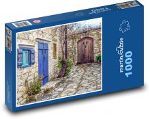 Kamienny dom - ulica, architektura Puzzle 1000 elementów - 60x46 cm