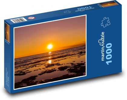 Západ slnka - pláž, more - Puzzle 1000 dielikov, rozmer 60x46 cm