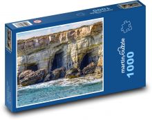 Skała w morzu - jaskinia, erozja Puzzle 1000 elementów - 60x46 cm
