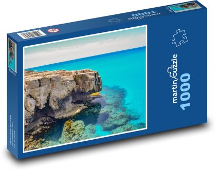 Skały przy wybrzeżu - morze, krajobraz - Puzzle 1000 elementów, rozmiar 60x46 cm