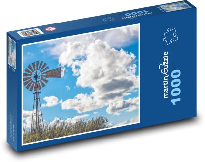 Větrný mlýn - nebe, mraky - Puzzle 1000 dílků, rozměr 60x46 cm