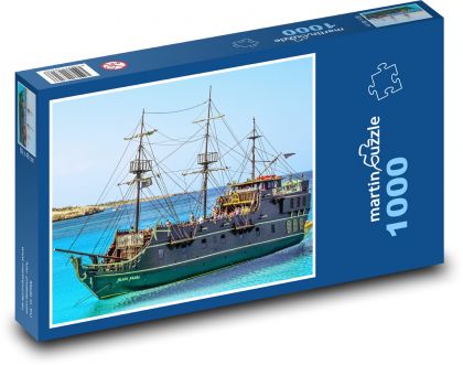 Kypr - výletní loď, dovolená - Puzzle 1000 dílků, rozměr 60x46 cm