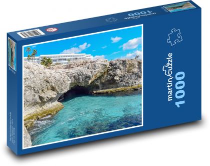 Útes - pobřeží, mořská jeskyně - puzzle 1000 dílků