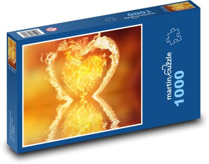 Srdce - oheň, láska - Puzzle 1000 dílků, rozměr 60x46 cm