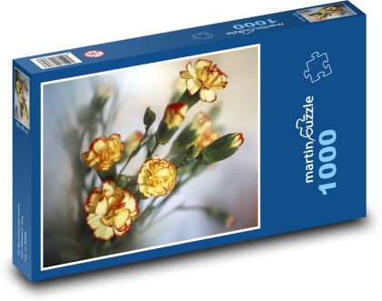Karafiát - žluté květy, rostlina - Puzzle 1000 dílků, rozměr 60x46 cm