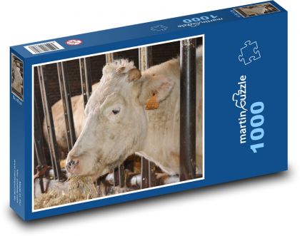 Kráva - zvíře, farmo - Puzzle 1000 dílků, rozměr 60x46 cm