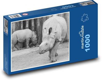 Nosorožec - mládě, zvíře - Puzzle 1000 dílků, rozměr 60x46 cm