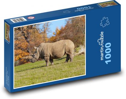 Nosorožec - divoká zvěř, Afrika - Puzzle 1000 dílků, rozměr 60x46 cm