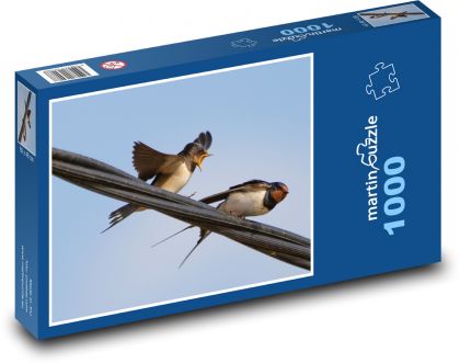 Lastovička na drôte - vták, zviera - Puzzle 1000 dielikov, rozmer 60x46 cm