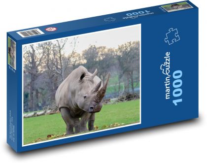 Nosorožec tuponosý - zvíře, Afrika - Puzzle 1000 dílků, rozměr 60x46 cm