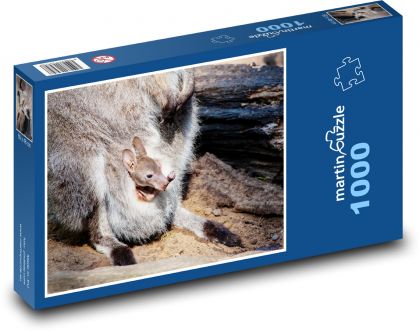 Kangur - dziecko, zwierzę - Puzzle 1000 elementów, rozmiar 60x46 cm