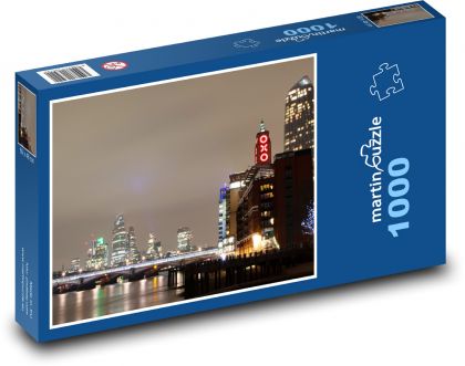 Panoráma Londýna - nočný záber, Anglicko - Puzzle 1000 dielikov, rozmer 60x46 cm