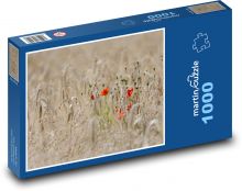 Červený mak - jačmenné pole, príroda Puzzle 1000 dielikov - 60 x 46 cm 