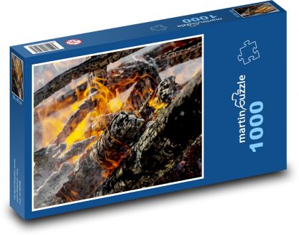 Brennendes Feuer - Holz, Flamme - Puzzle - 1000 Teile