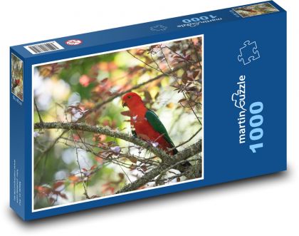 Roter Papagei - Vogel, Baum - Puzzle - 1000 Teile