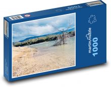 Jezero - voda, západ slunce Puzzle 1000 dílků - 60 x 46 cm
