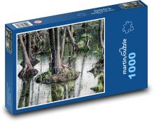 Stromy v lese - bažina, voda Puzzle 1000 dílků - 60 x 46 cm