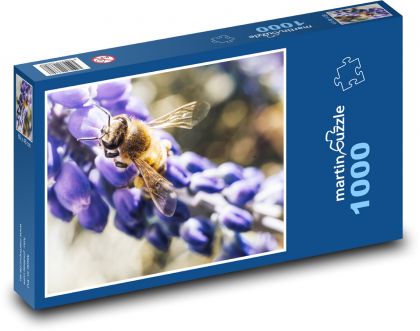 Pszczoła - owad, kwiat - Puzzle 1000 elementów, rozmiar 60x46 cm