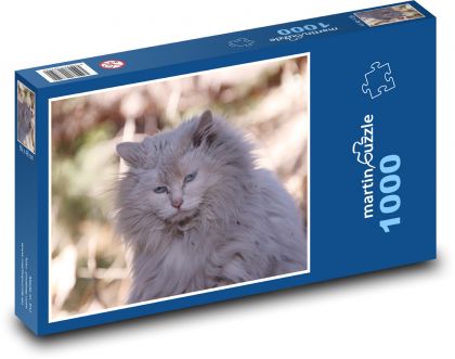 Kočka domácí - savec. mazlíček - Puzzle 1000 dílků, rozměr 60x46 cm