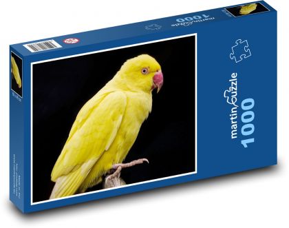 Žlutý papoušek - pták, peří - Puzzle 1000 dílků, rozměr 60x46 cm