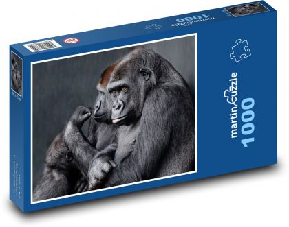 Gorila - primát, opice - Puzzle 1000 dílků, rozměr 60x46 cm